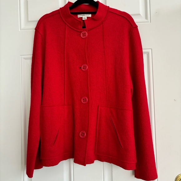 Coldwater Creek Red Wool Blend Jacket, Size Medium - Picture 1 of 13